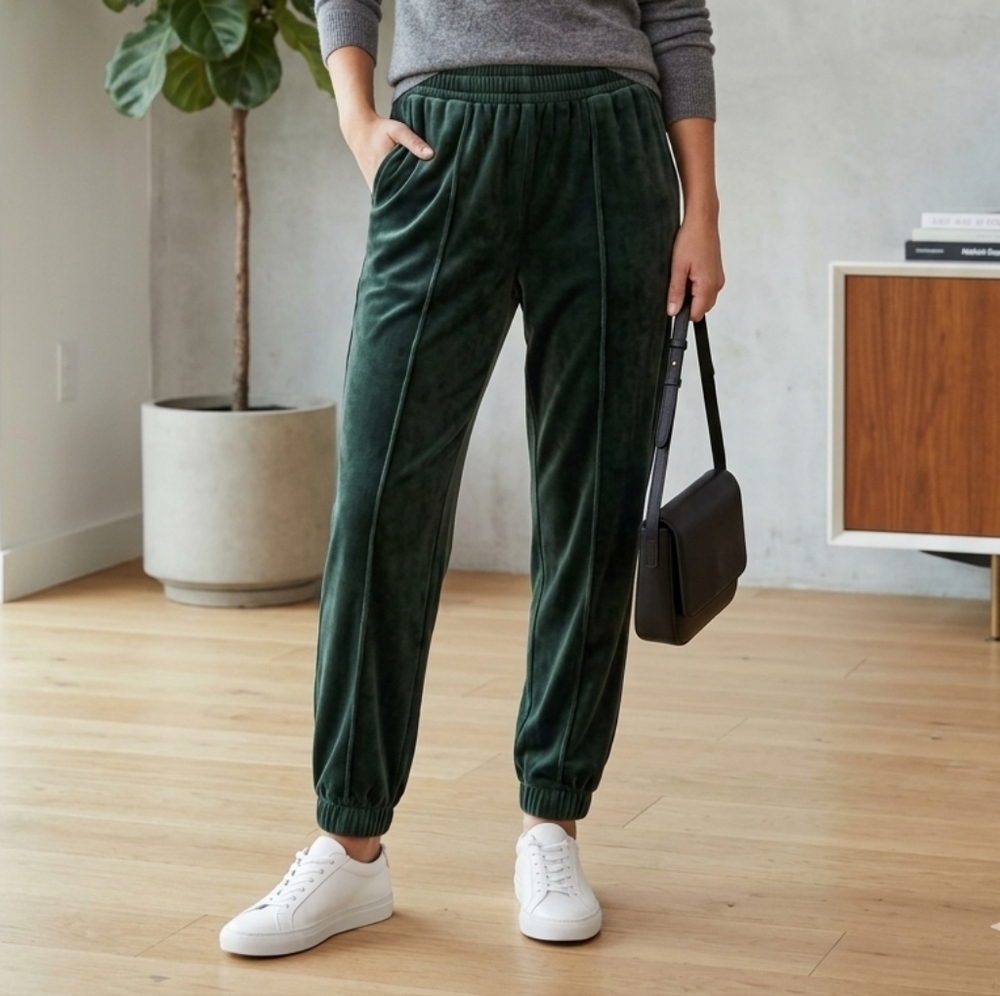 Green Velour joggers Womens Medium